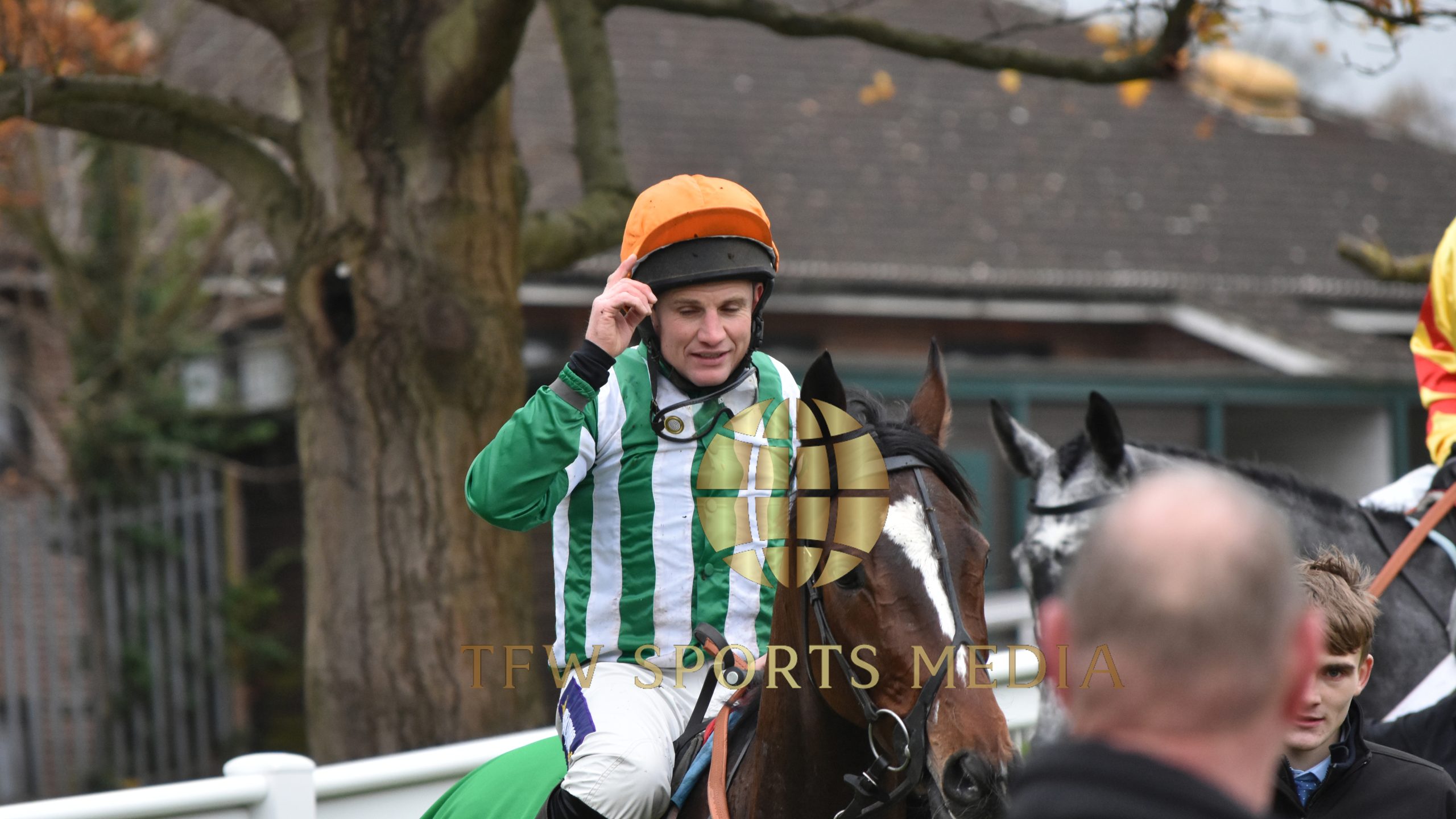 Jamie Moore salutes the crowd on Authorised Speed