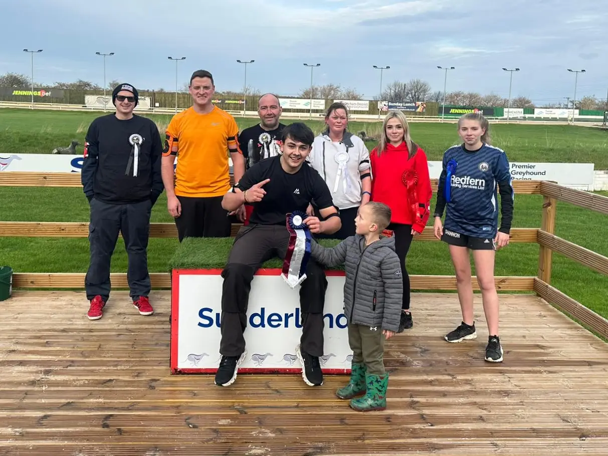 Participants in the Sunderland charity fun run pose for a group photo after the event
