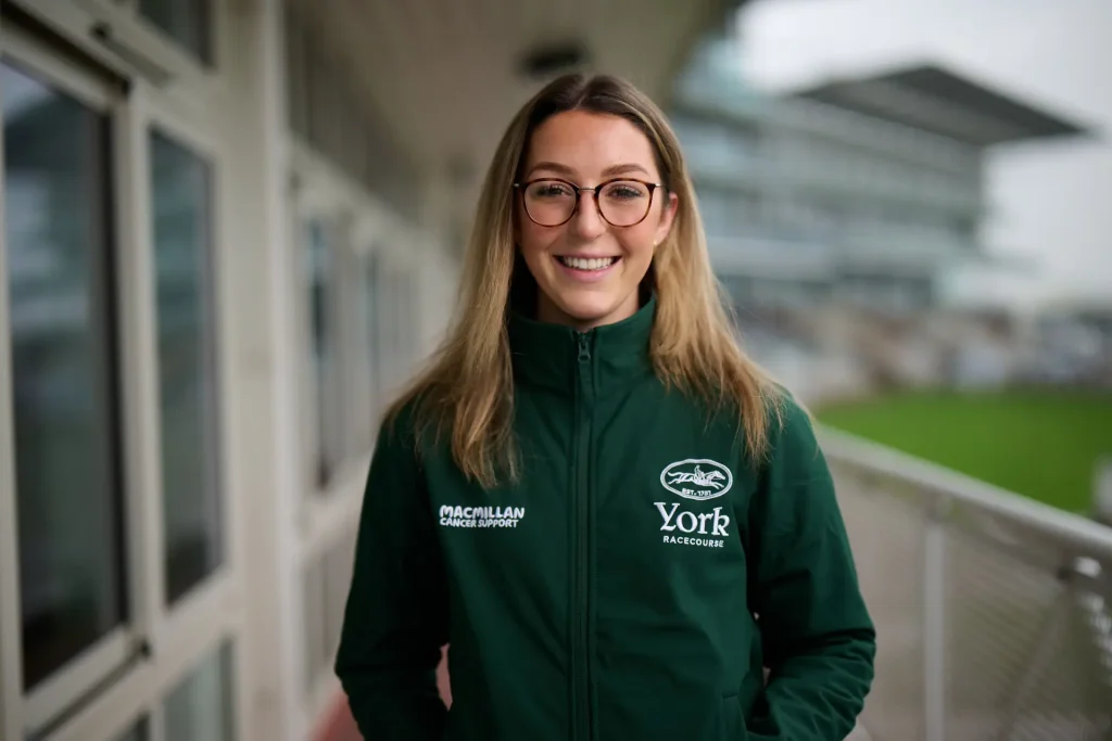 Alex Duckitt will take to York Racecourse’s world-famous Knavesmire track on June 14 where her and 11 other amateur riders will participate in Macmillan’s annual Ride of their Lives fundraising event.